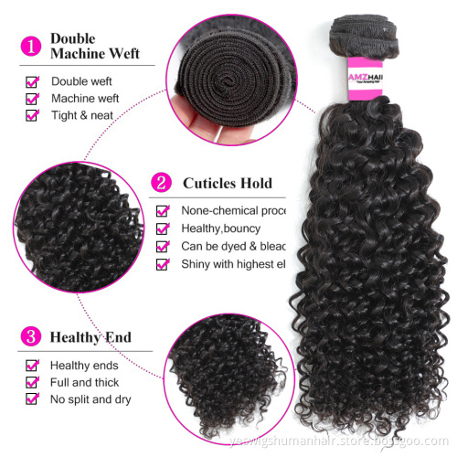Real Mink Cambodian Human Hair Bouncy Curly Weave Bundles Extension Double Weft Kinky Curly Cambodian Hair Bundle Extensions